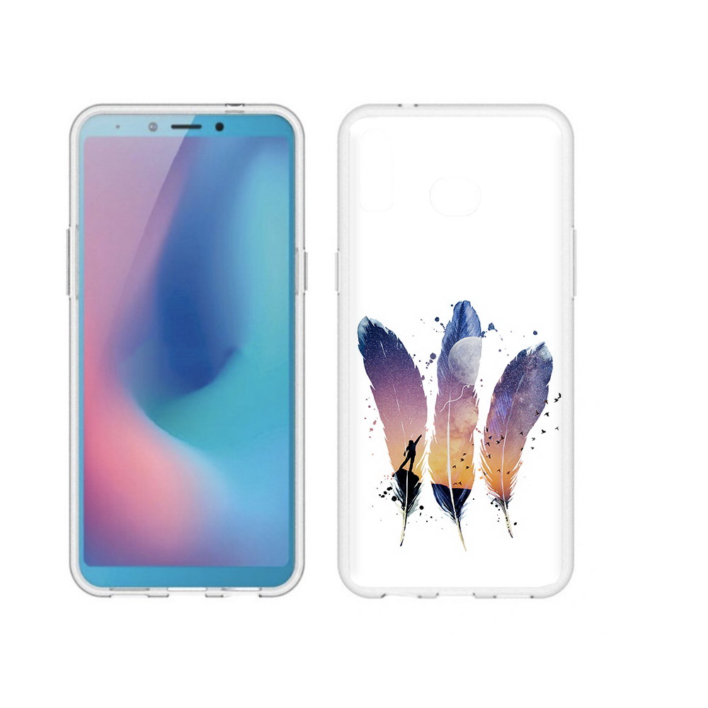 Чехол MyPads Tocco для Samsung Galaxy A6s небесные перья (PT123850.597.519)