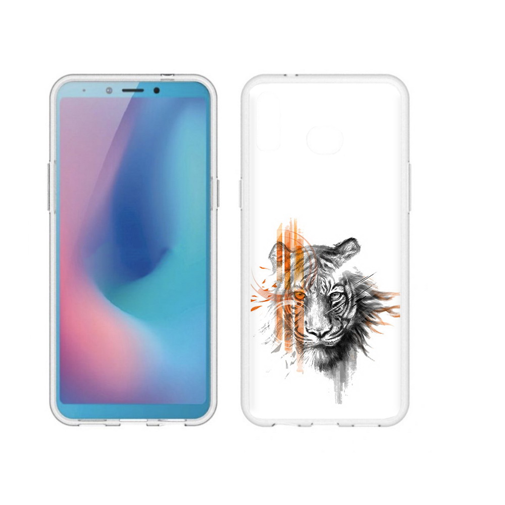 

Чехол MyPads Tocco для Samsung Galaxy A6s огненный тигр (PT123850.597.526), Прозрачный, Tocco