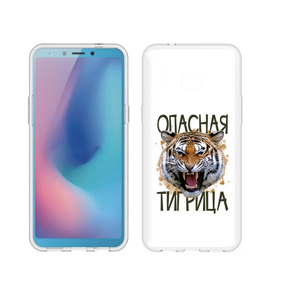 

Чехол MyPads Tocco для Samsung Galaxy A6s опасная тигрица (PT123850.597.527), Прозрачный, Tocco