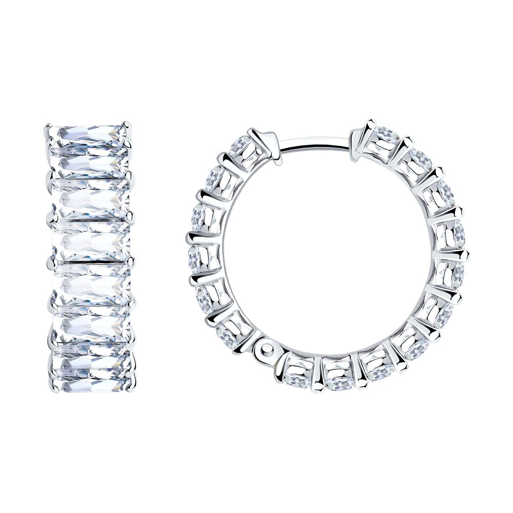 

Серьги конго из серебра ЯХОНТ Золотой 268098, фианит, 268098