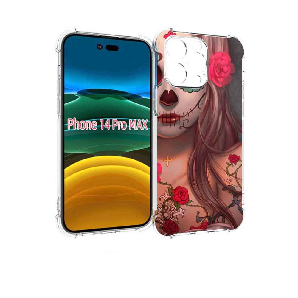 

Чехол MyPads девочка в рисунках для iPhone 14 Pro Max, Прозрачный, Tocco