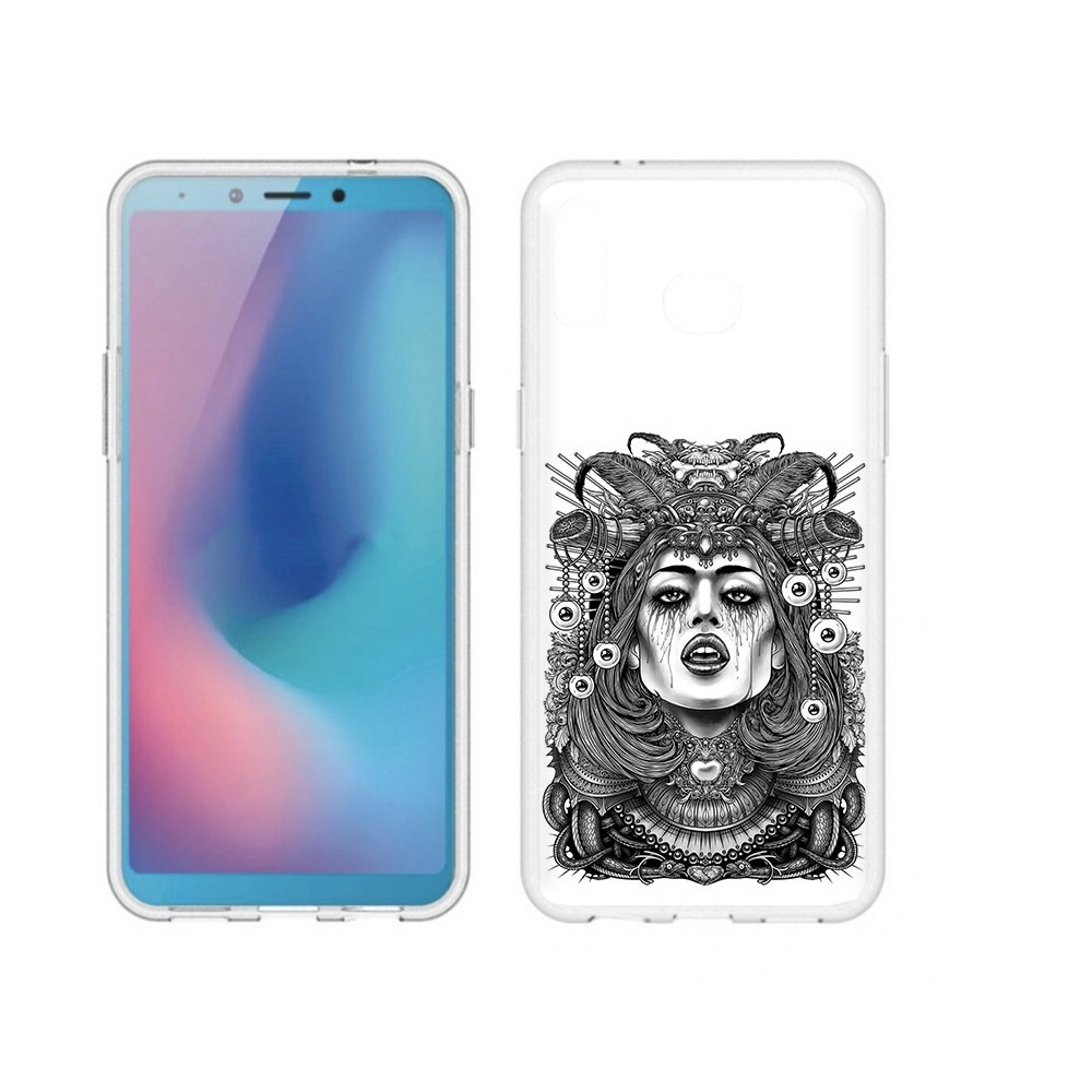 

Чехол MyPads Tocco для Samsung Galaxy A6s портрет девушки черно белый (PT123850.597.551), Прозрачный, Tocco