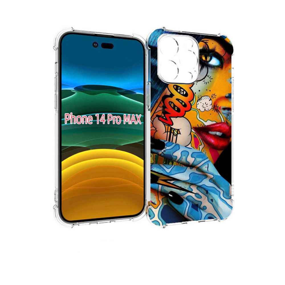 

Чехол MyPads девушка разрисованная краскам иженский для iPhone 14 Pro Max, Прозрачный, Tocco