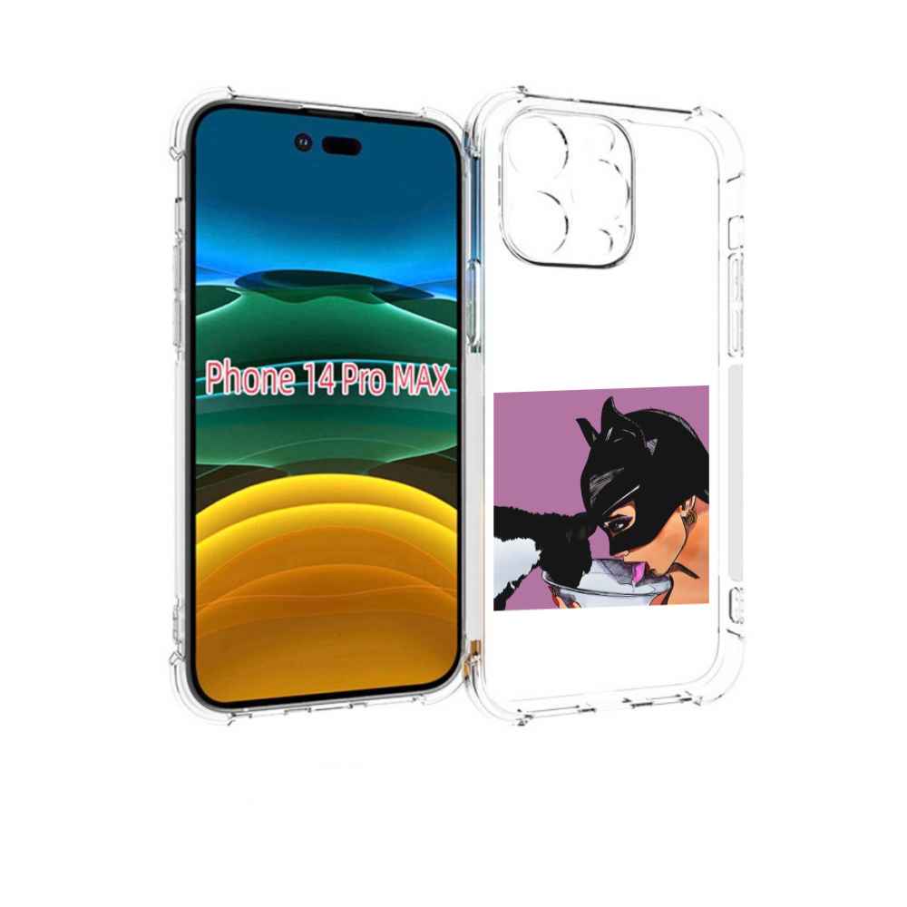 

Чехол MyPads девушка с котом пьют молоко женский для iPhone 14 Pro Max, Прозрачный, Tocco