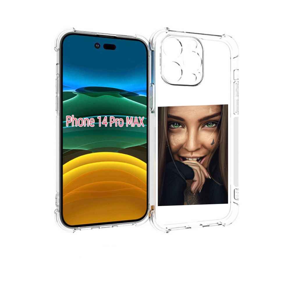

Чехол MyPads девушка улыбается женский для iPhone 14 Pro Max, Прозрачный, Tocco