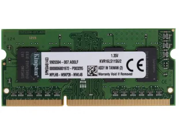 Оперативная память Kingston (KVR16LS11S6/2G), DDR3L 1x2Gb, 1600MHz