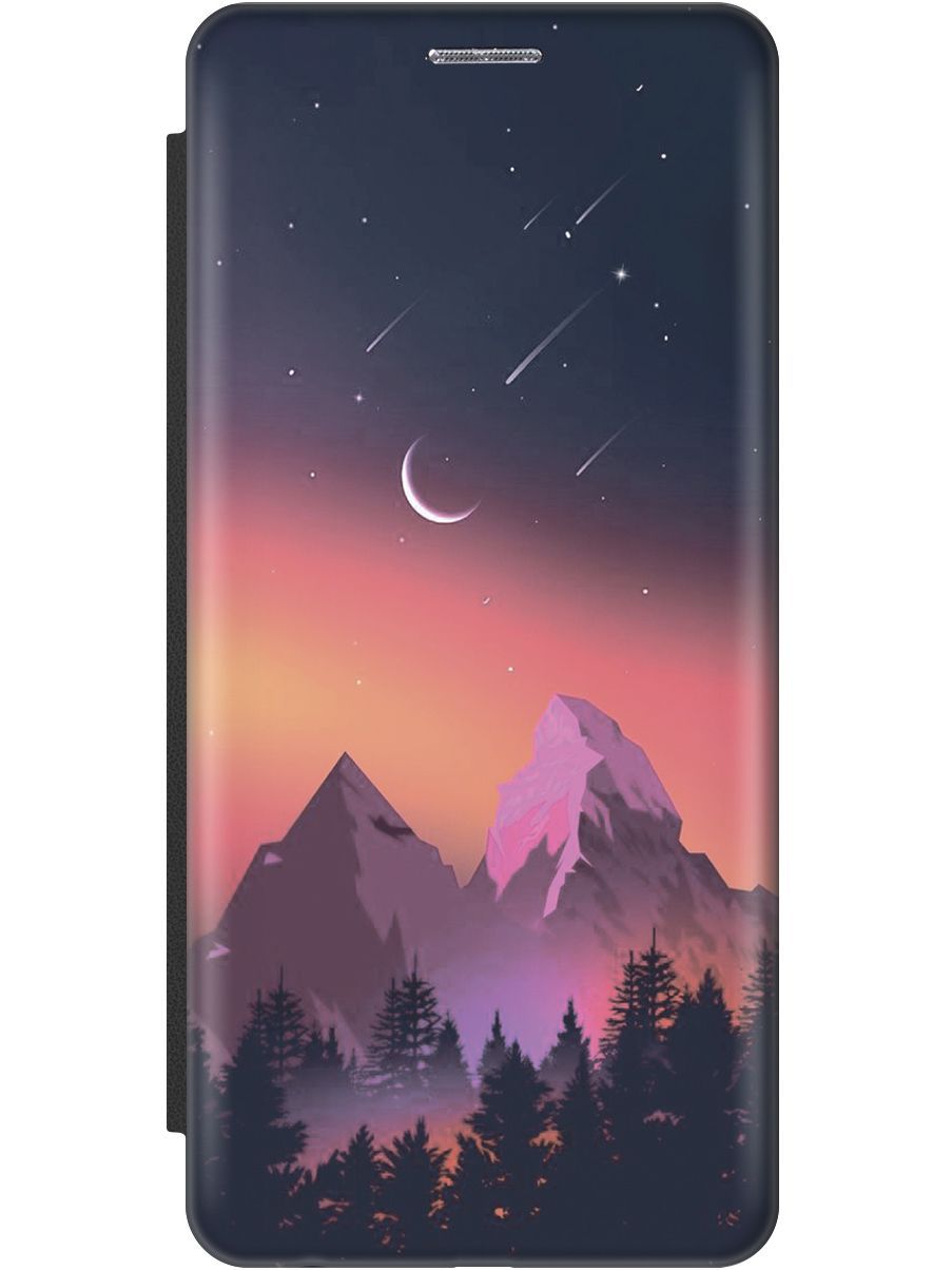 

Чехол-книжка на Samsung Galaxy A31 "Горы и звездопад" черный, Оранжевый;черный, 9519