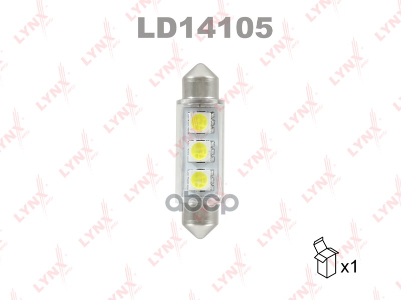 Лампа Светодиодная Led C5w T11x41 12v Sv8,5-8 Smdx3 7000k LYNXauto арт. LD14105