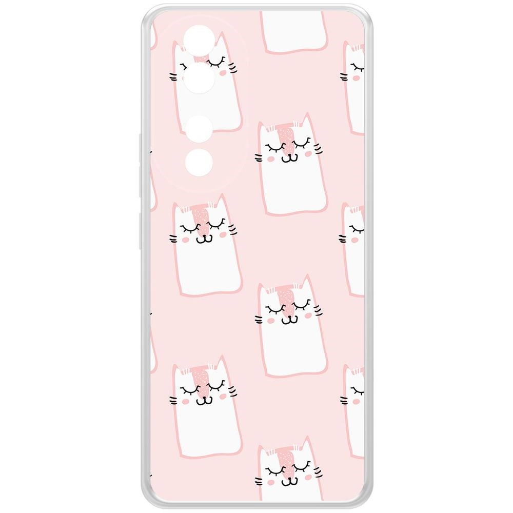 

Чехол-накладка Krutoff Clear Case Котики паттерн для Honor 90, Прозрачный