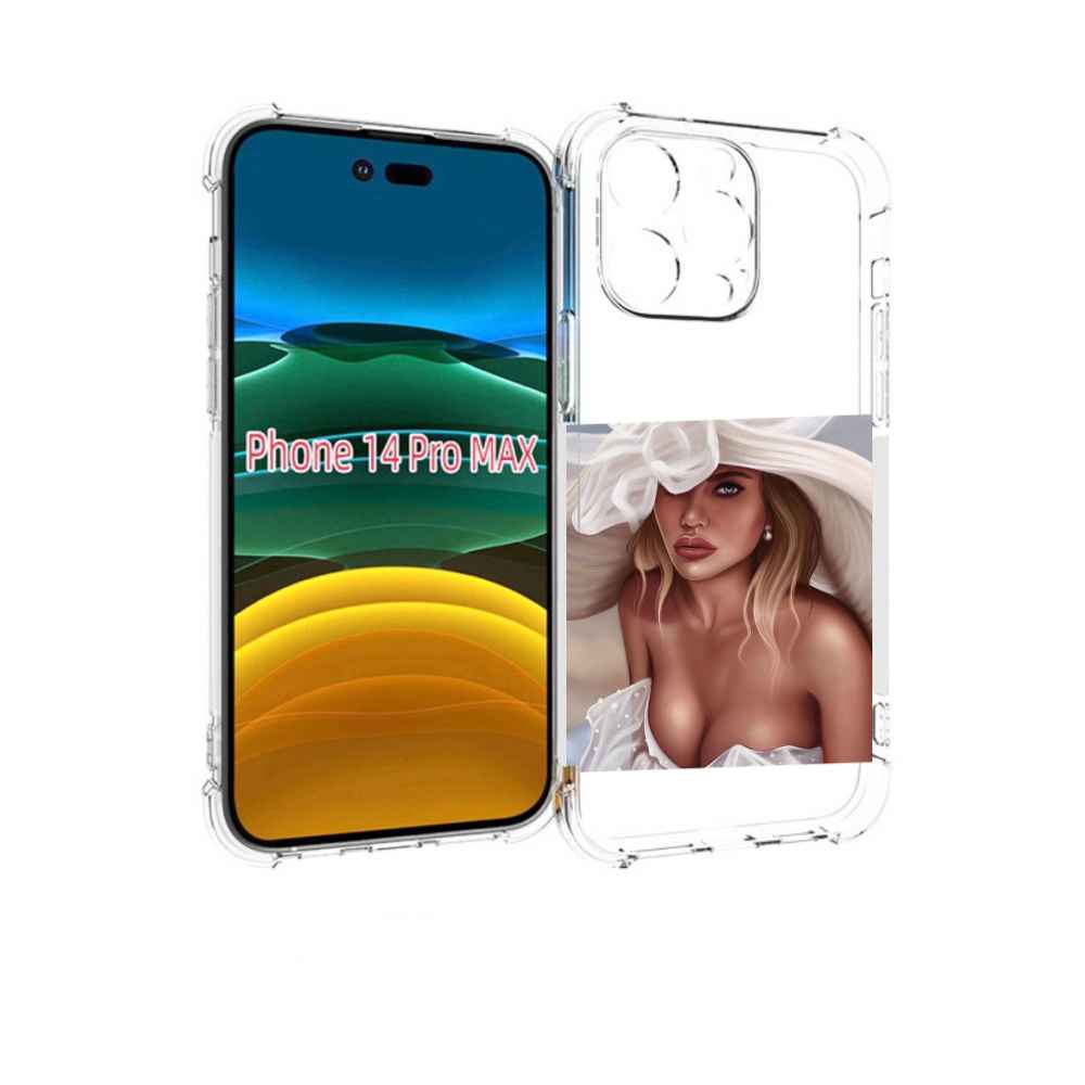 

Чехол MyPads девушка-в-белой-шляпе женский для iPhone 14 Pro Max, Прозрачный, Tocco