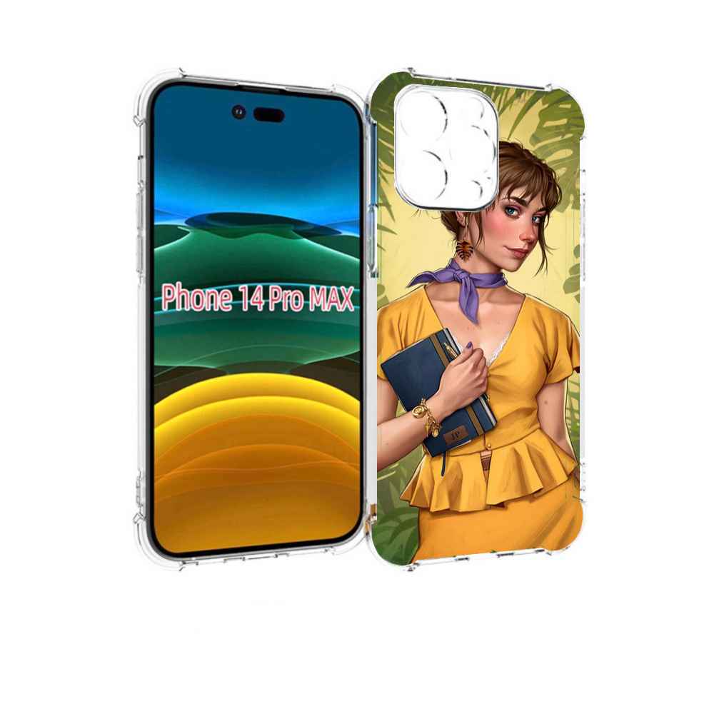 

Чехол MyPads девушка-в-зелени женский для iPhone 14 Pro Max, Прозрачный, Tocco