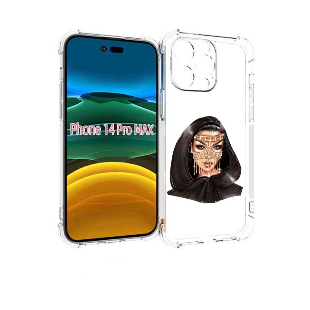 

Чехол MyPads девушка-в-золотой-маске для iPhone 14 Pro Max, Прозрачный, Tocco