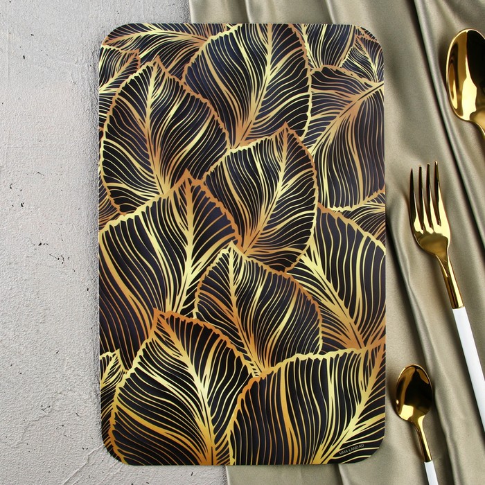 

Доска разделочная Tropical Leaf Green, 30 х 20 см, Золотистый;черный