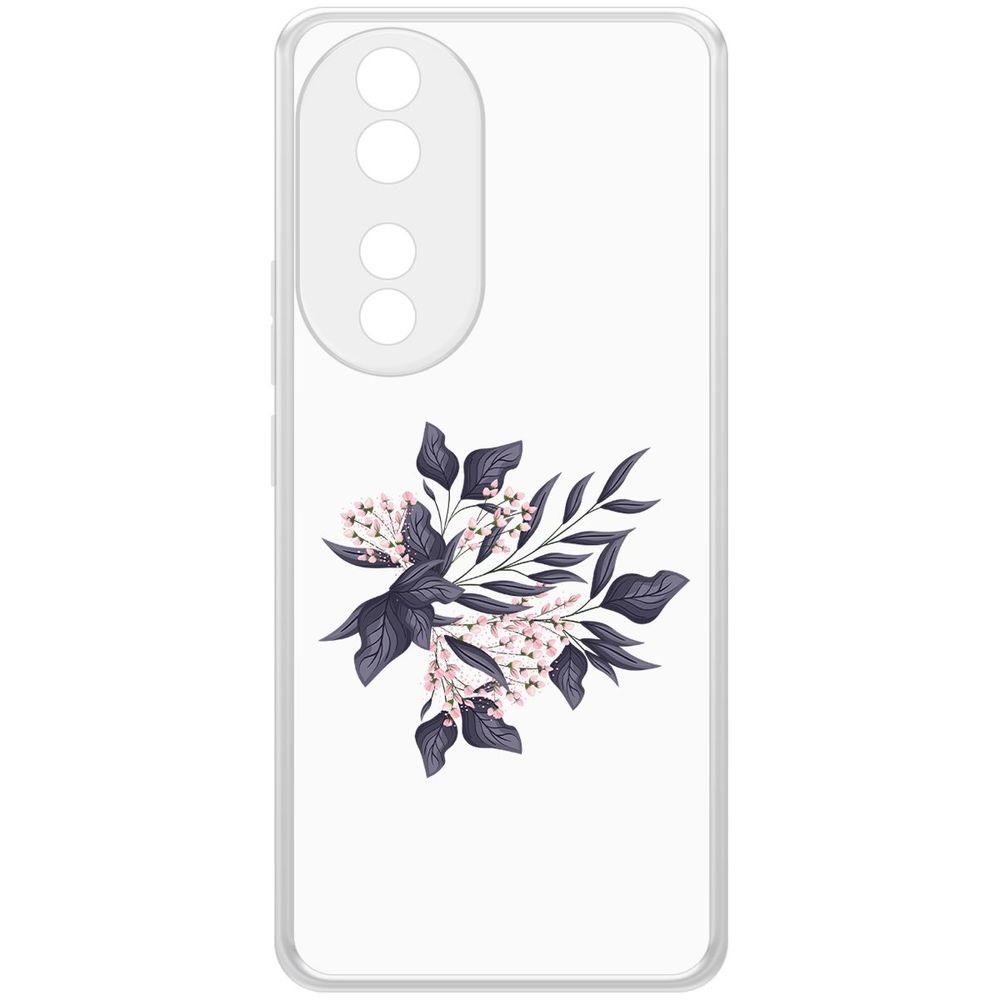 

Чехол-накладка Krutoff Clear Case Розовые бутоны для Honor 90, Прозрачный