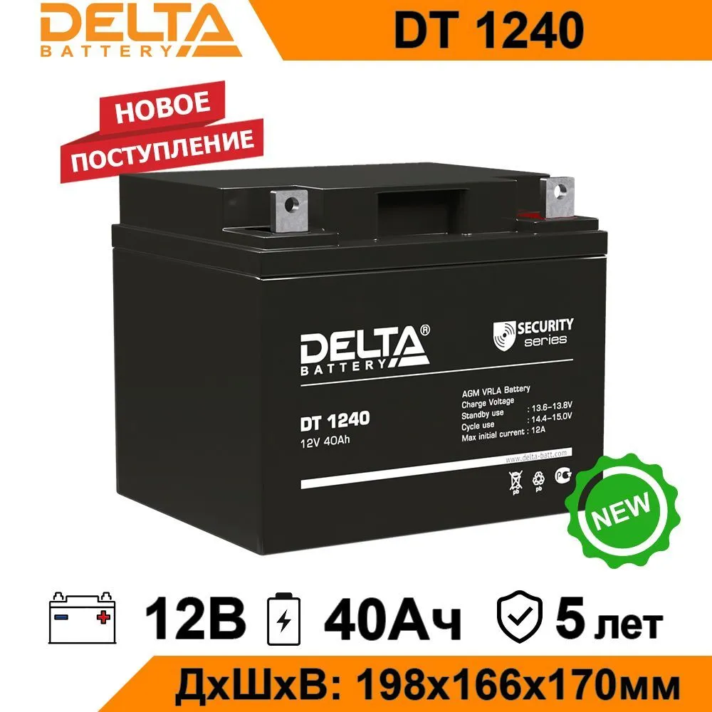 Аккумулятор для ИБП Delta DT 1240 40 Ач 12 В DT 12953₽