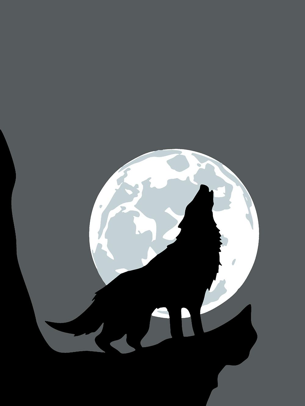 фото Картина по номерам красиво красим минимализм - волк под луной, 30 х 40 см