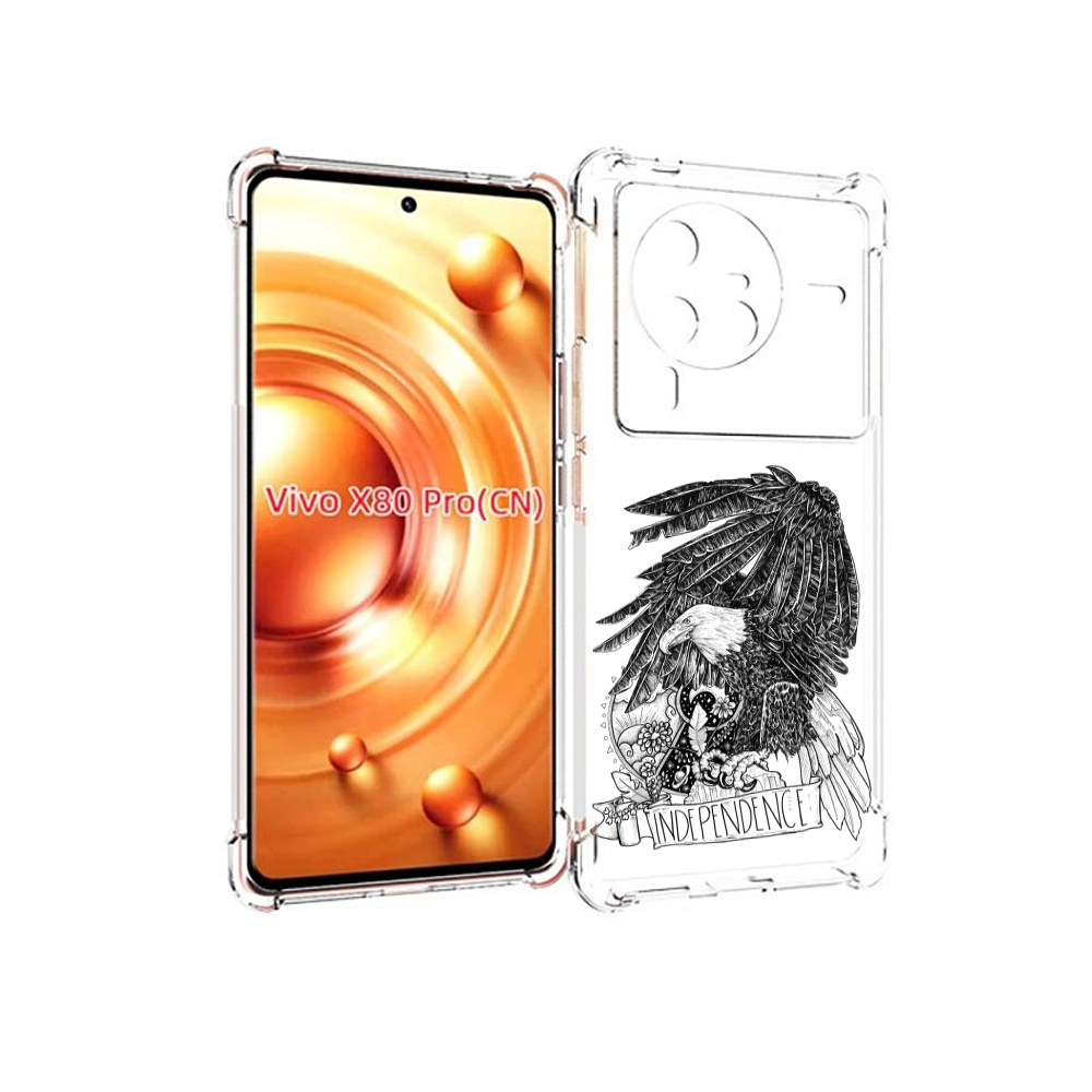

Чехол MyPads черно белый сокол для Vivo X80 PRO, Прозрачный, Tocco
