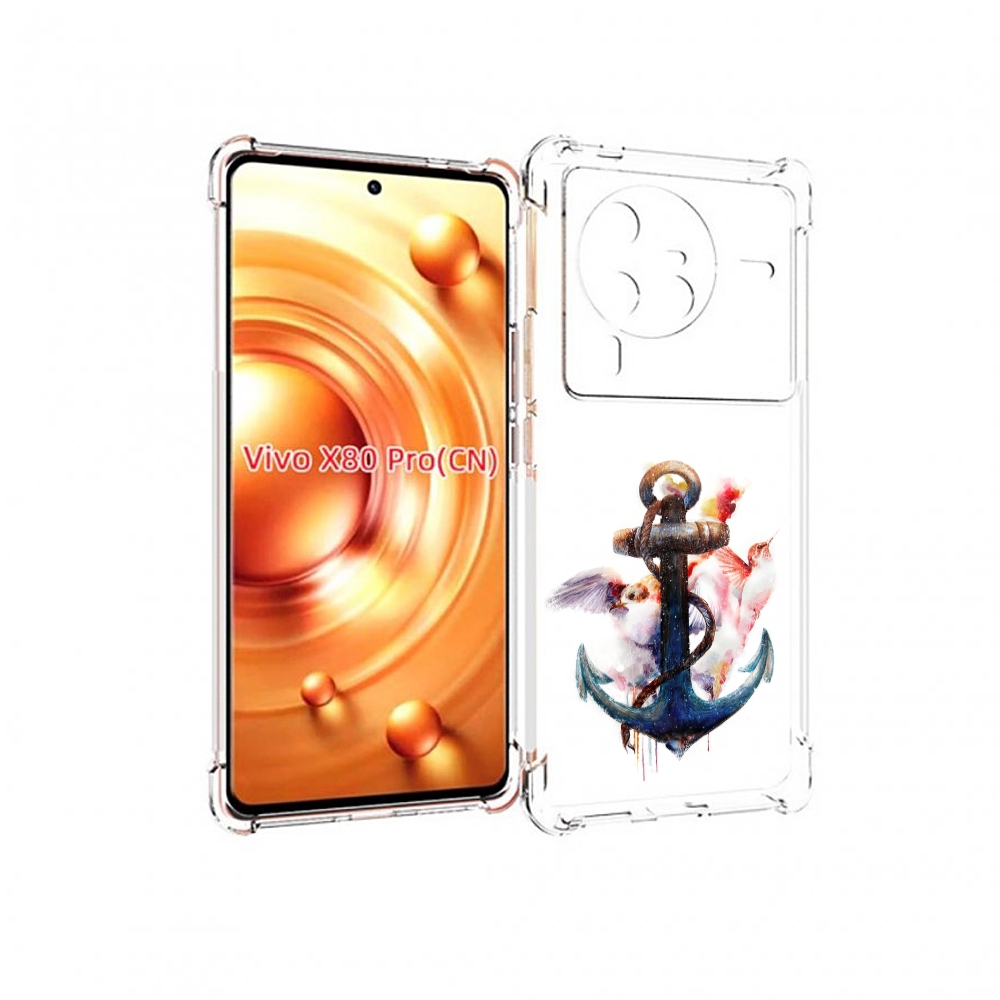

Чехол MyPads якорь с птицами для Vivo X80 Pro, Прозрачный, Tocco