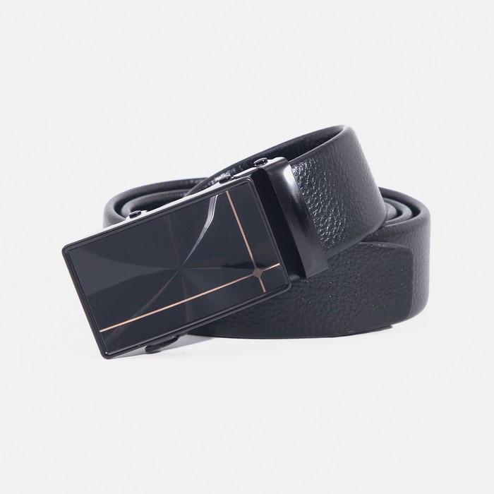 фото Ремень, ширина 3,5 см, автомат, цвет чёрный nobrand