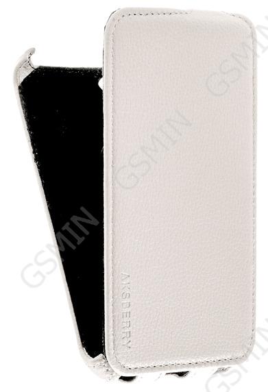 

Кожаный чехол для Fly IQ 452 Quad Ego Vision 1 Aksberry Protective Flip Case (Белый)