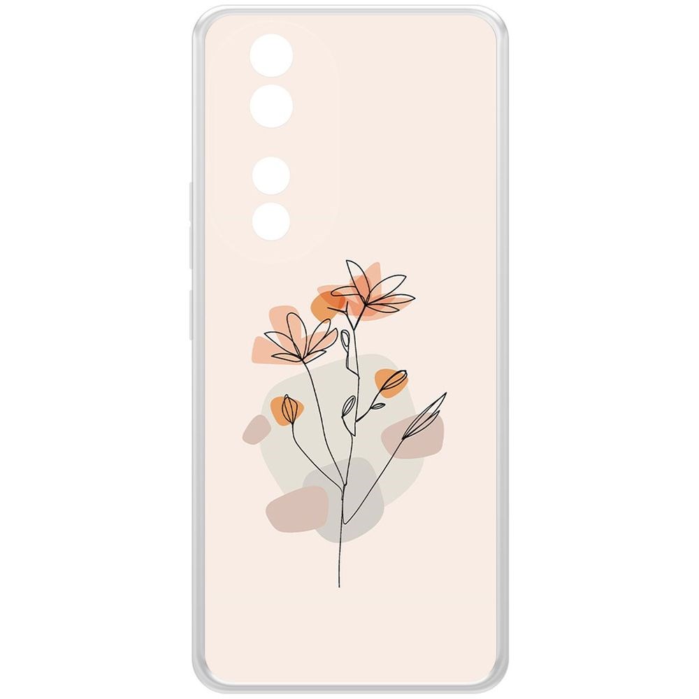 

Чехол-накладка Krutoff Clear Case Ромашки для Honor 90, Прозрачный