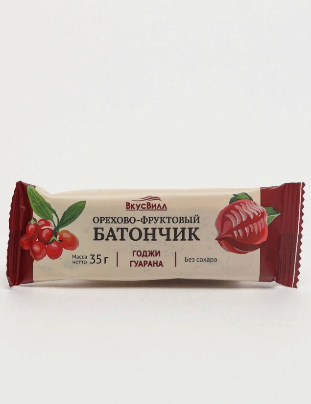 фото Батончик вкусвилл мягкий годжи-гуарана 35 г