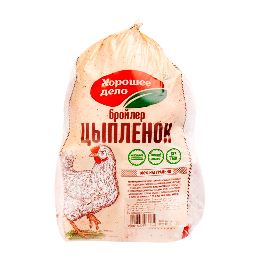

Тушка цыпленка-бройлера Хорошее дело охлажденная ~1,7 кг