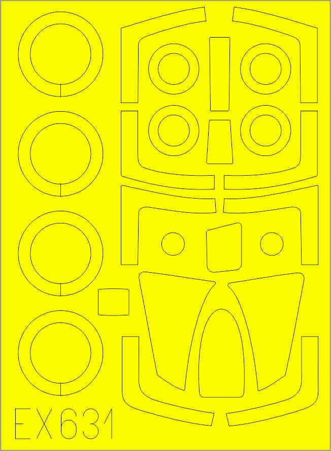 

EX631 Eduard 1/48 Маска для F-101B, Цветной