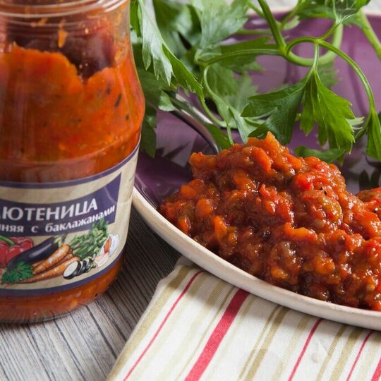 

Лютеница ВкусВилл домашняя с баклажанами