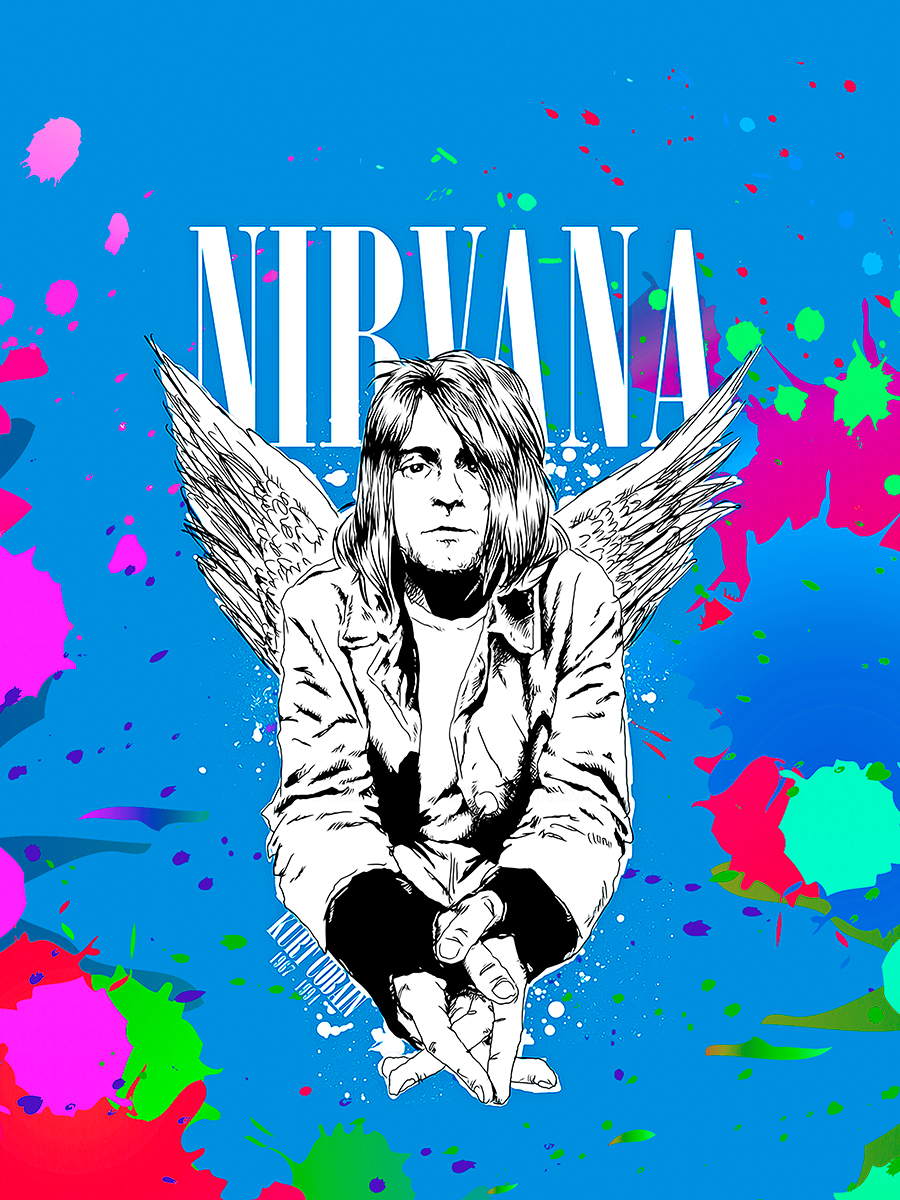 

Постер DRABS А2 Saint Kurt Cobain брызги