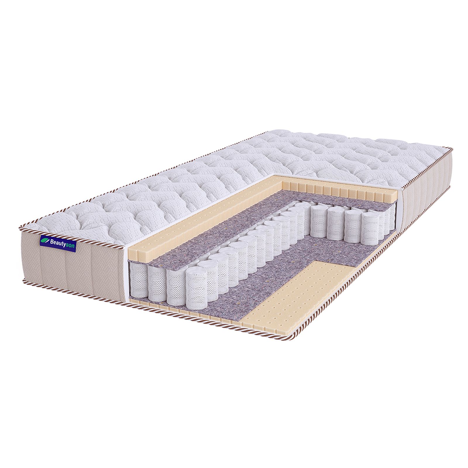 

Матрас Beautyson Roll Spring Latex 3 S600 Lux, 145х160, 20 см, пружинный, Roll Spring Latex 3 S600 Lux