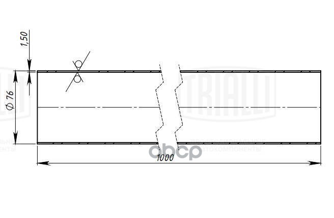 TRIALLI 'EMC0176 Труба глуш. прям. 76х1000 (d76х1.5, L1000мм) (нерж. алюм. сталь) (EMC 017