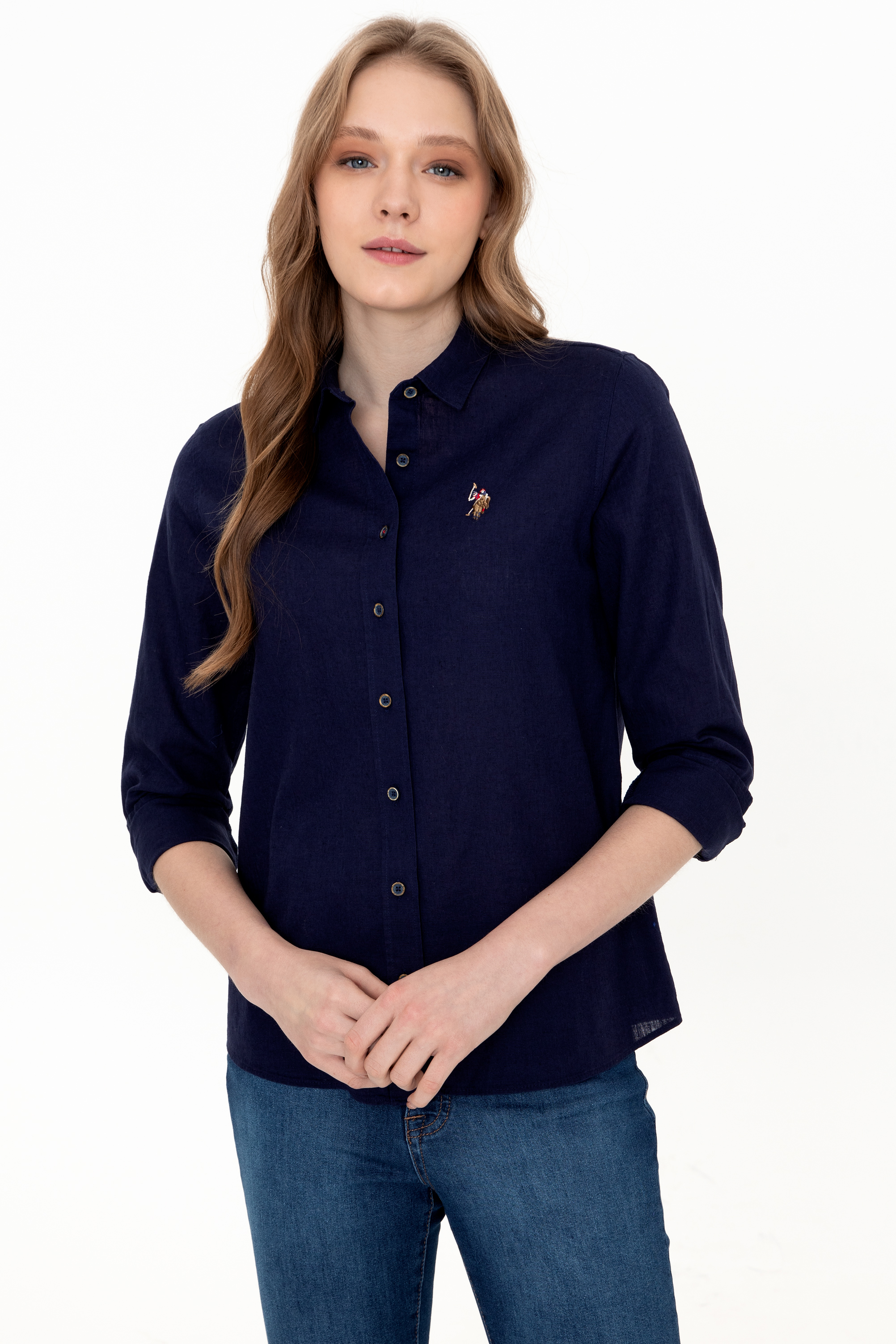 фото Рубашка женская u.s. polo assn. g082sz0040elmy021y синяя 40