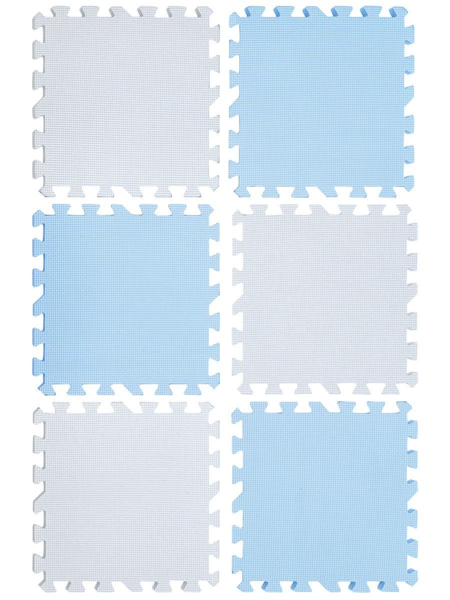 фото Коврик-пазл 12 funkids симпл-12-10, серия nt10, толщина 10 мм 03 голубой, 6 плит