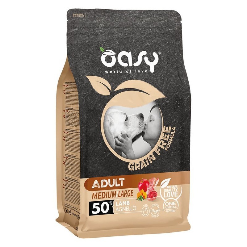 фото Сухой корм для собак oasy dry dog grain free adult medium, ягненок, 12кг