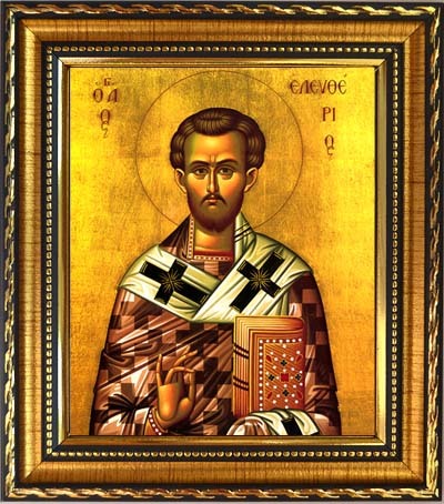 

Елевферий кувикуларий Византийский мученик. Икона на холсте.