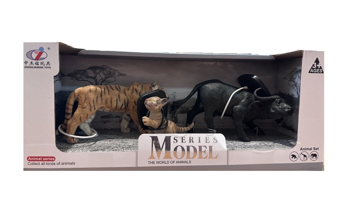 Фигурки и наборы животных Neo Com семья тигров лось антилопа