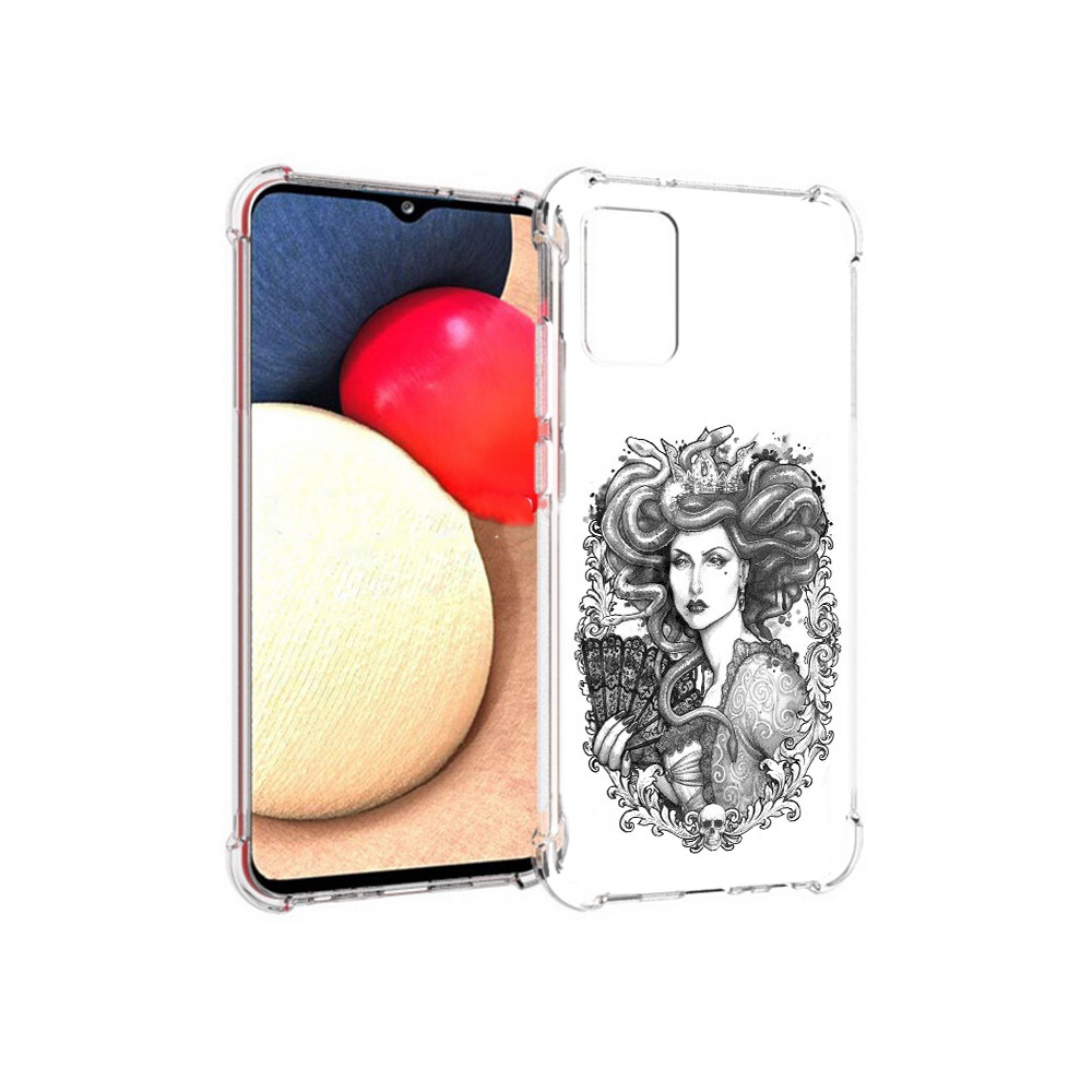 

Чехол MyPads Tocco для Samsung Galaxy A02s медуза черно белый (PT156738.479.472), Прозрачный, Tocco