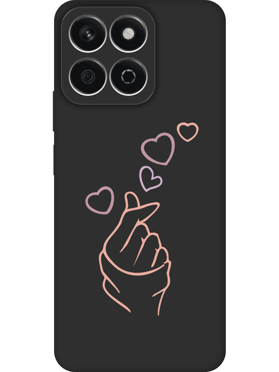 

Силиконовый чехол на Honor X7C с принтом "Сердечко пальцами" матовый черный, Черный;прозрачный;розовый;фиолетовый, 786720591