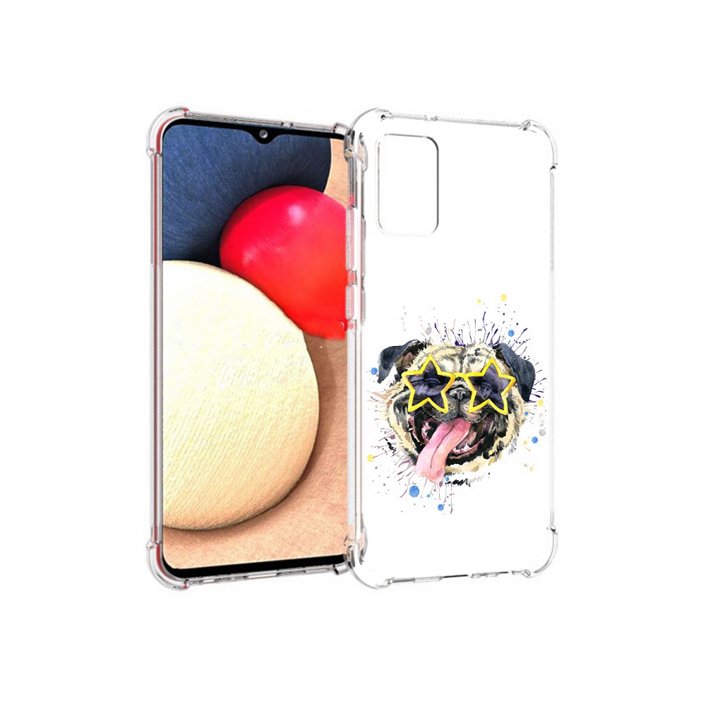 

Чехол MyPads Tocco для Samsung Galaxy A02s мопс боксер (PT156738.479.482), Прозрачный, Tocco