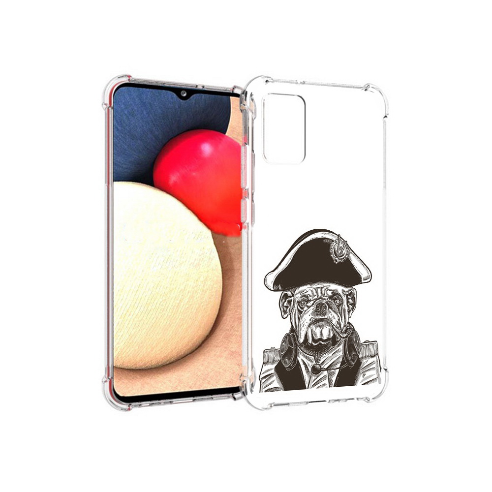 

Чехол MyPads Tocco для Samsung Galaxy A02s мопс генерал (PT156738.479.483), Прозрачный, Tocco