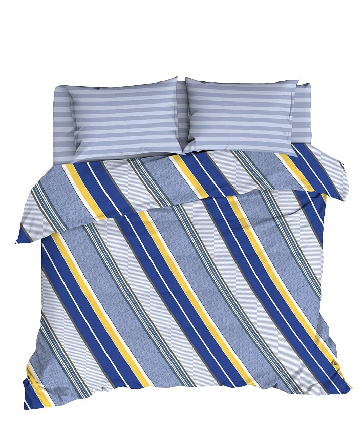 фото Комплект постельного белья василиса некст триумф семейный бязь синий-желтый