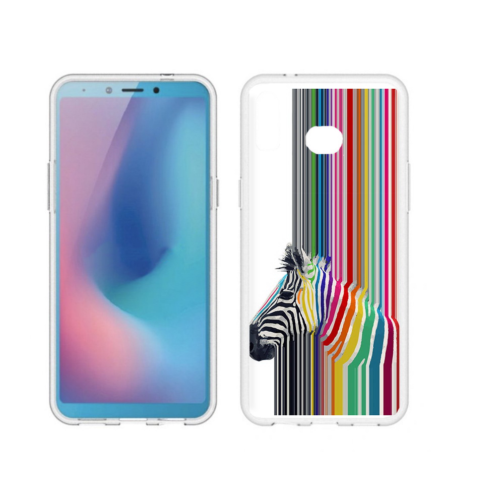 Чехол MyPads Tocco для Samsung Galaxy A6s радужная зебра (PT123850.597.565)