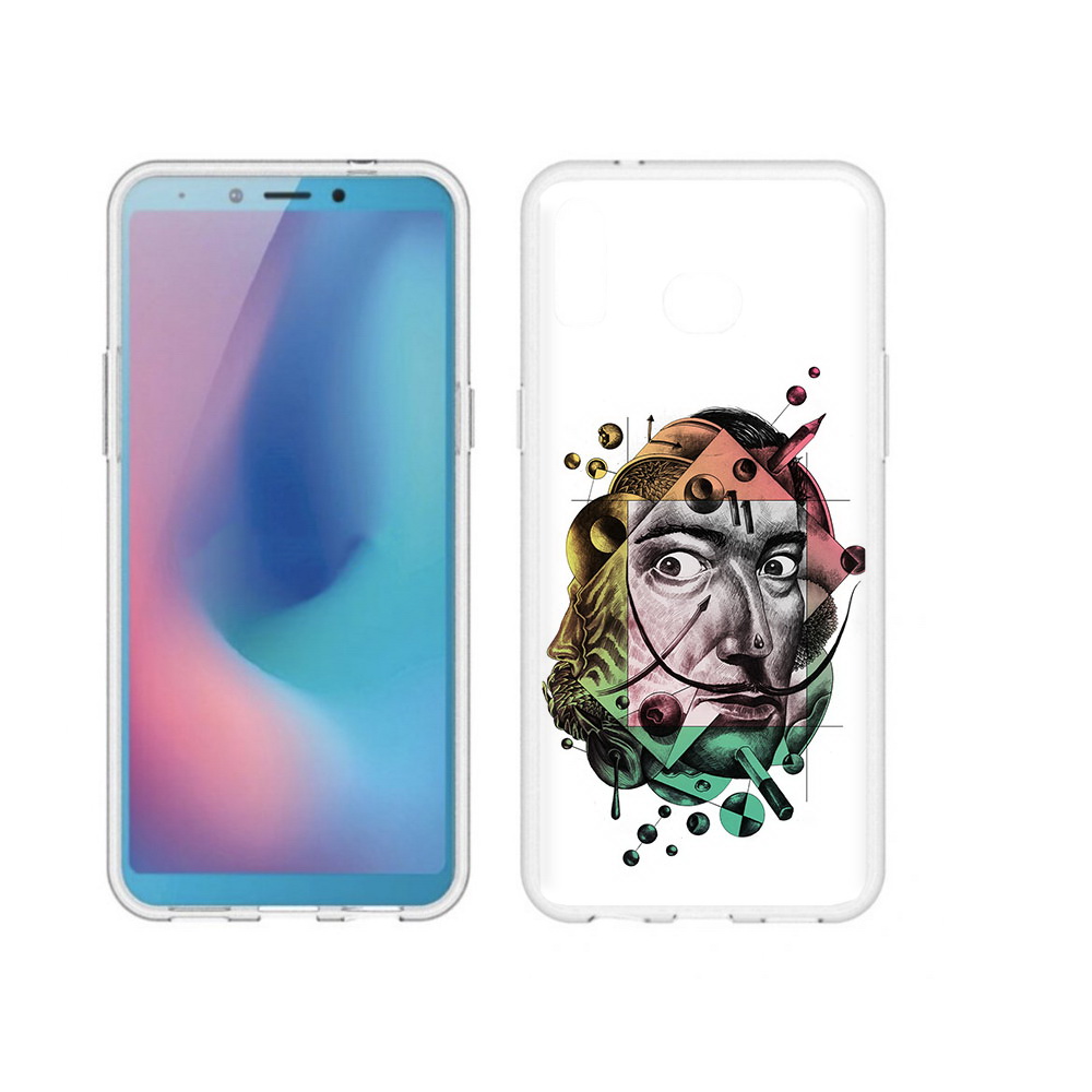 

Чехол MyPads Tocco для Samsung Galaxy A6s разноцветное лицо абстракция (PT123850.597.570), Прозрачный, Tocco