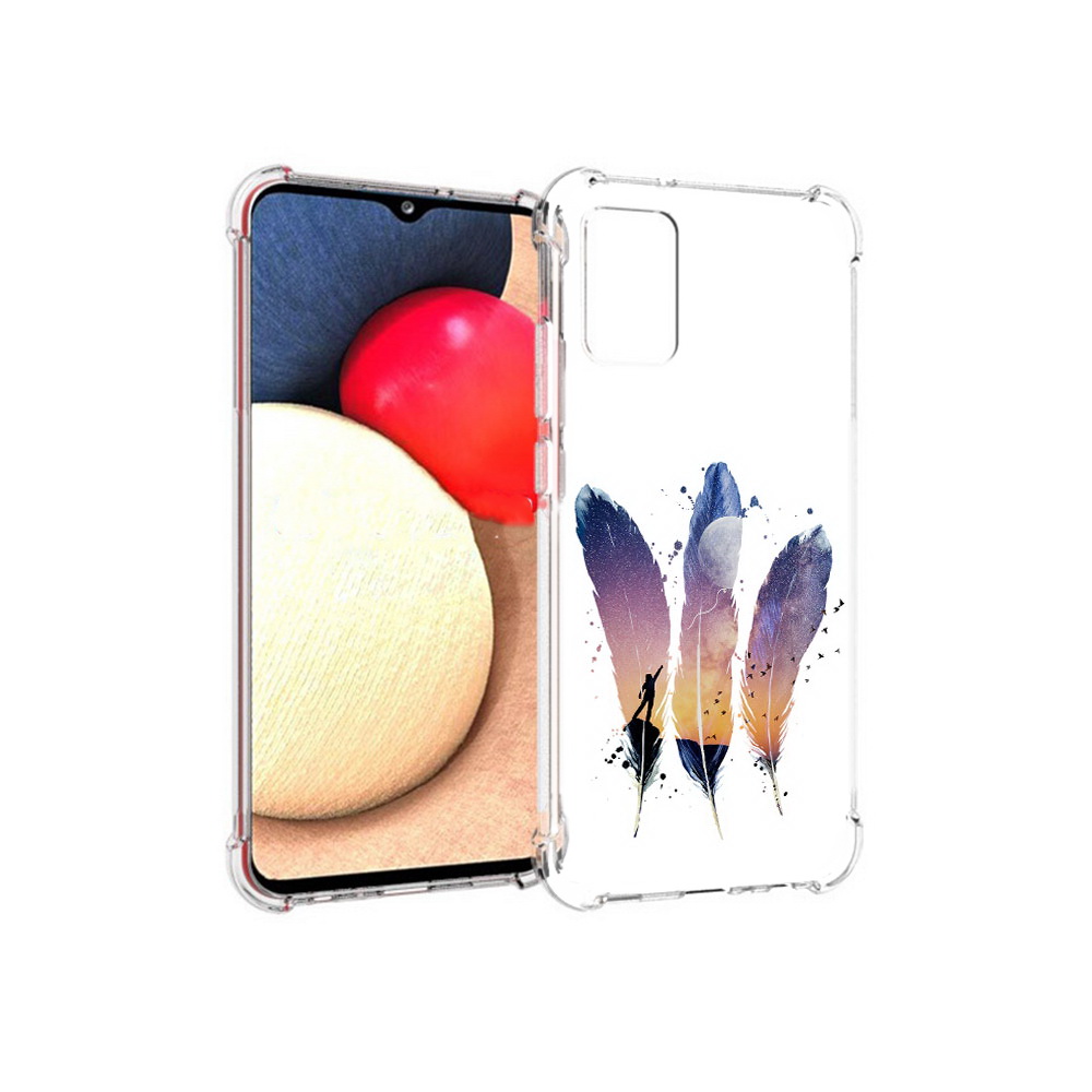 

Чехол MyPads Tocco для Samsung Galaxy A02s небесные перья (PT156738.479.519), Прозрачный, Tocco