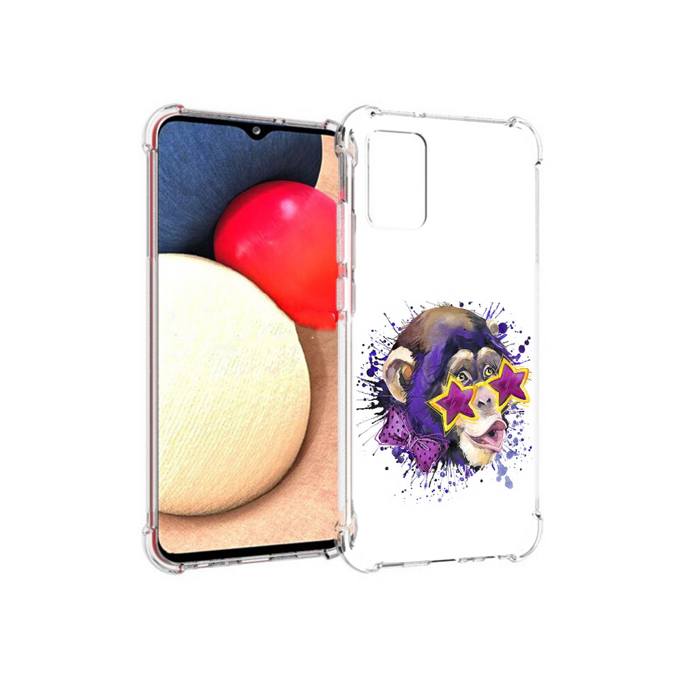 

Чехол MyPads Tocco для Samsung Galaxy A02s обезьяна в очках (PT156738.479.524), Прозрачный, Tocco