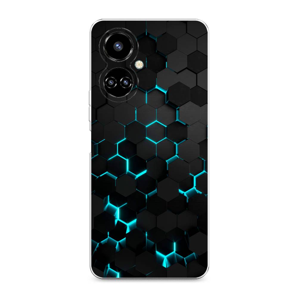 фото Силиконовый чехол "соты бирюзовые" на tecno camon 19 pro 4g awog