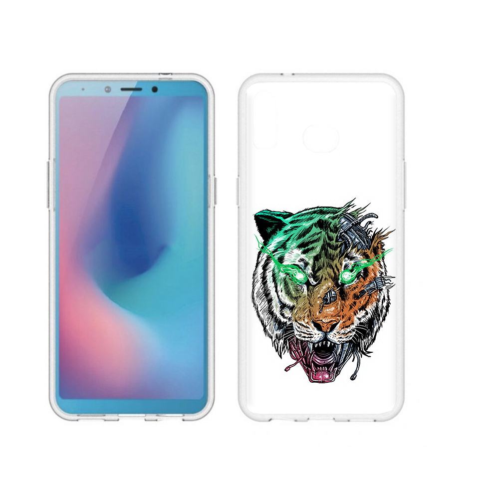 

Чехол MyPads Tocco для Samsung Galaxy A6s робо-тигр (PT123850.597.584), Прозрачный, Tocco