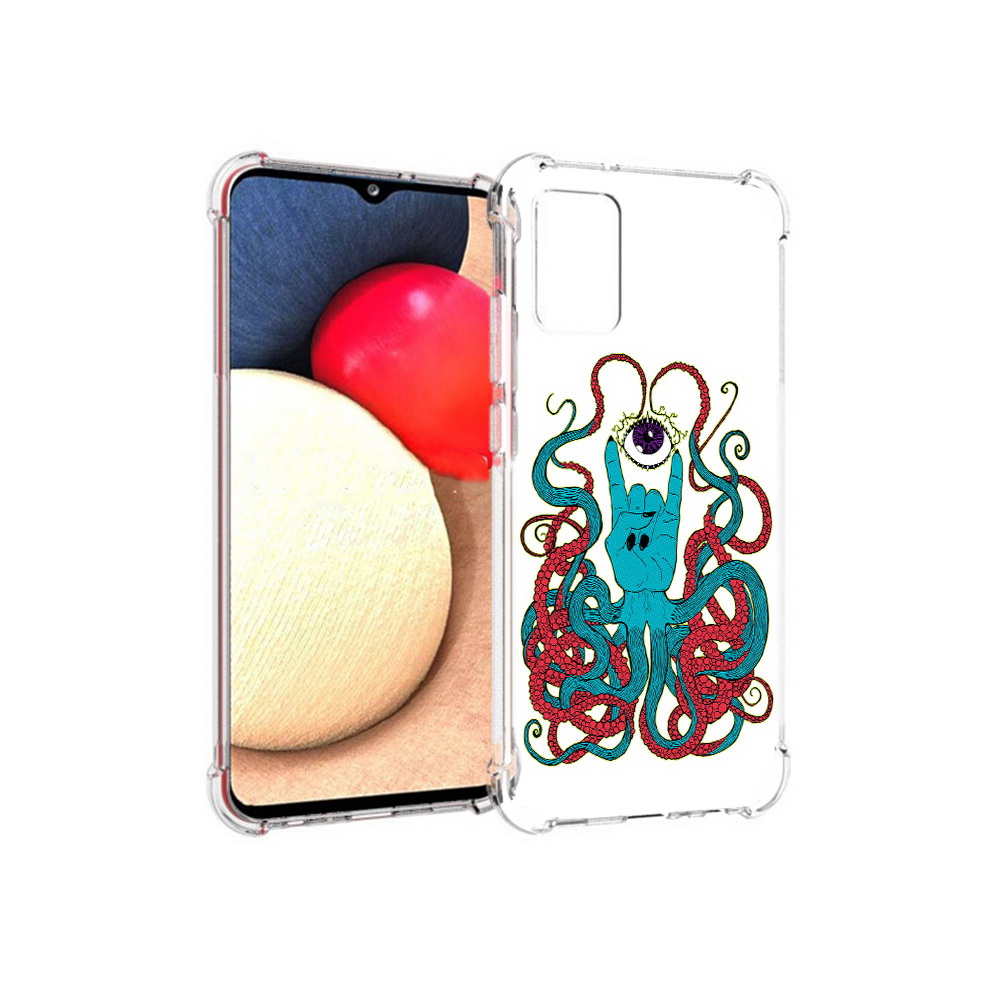 

Чехол MyPads Tocco для Samsung Galaxy A02s осьминог-рука абстракция (PT156738.479.530), Прозрачный, Tocco