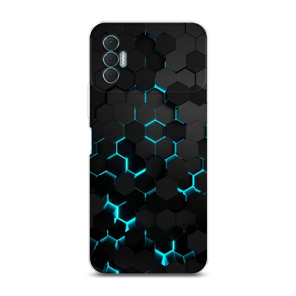 

Силиконовый чехол "Соты бирюзовые" на Tecno Spark 8P, Разноцветный, 301450-3
